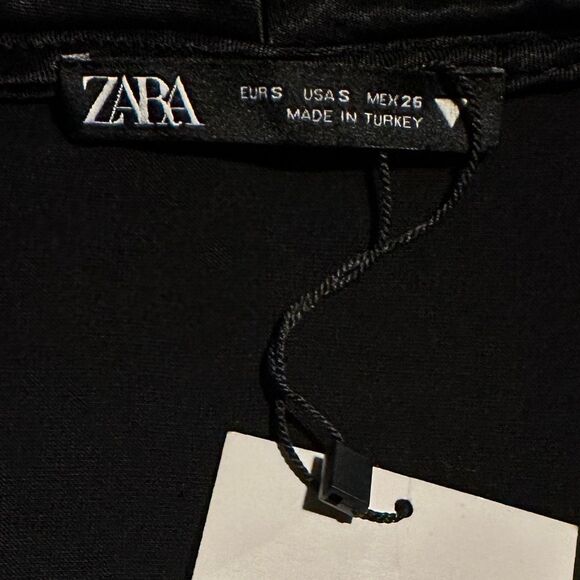 ZARA Dress Jewel Buckle Black Satin Size S BLOGGER FAVORITE• NEW WITH TAGS • - Picture 11 of 14